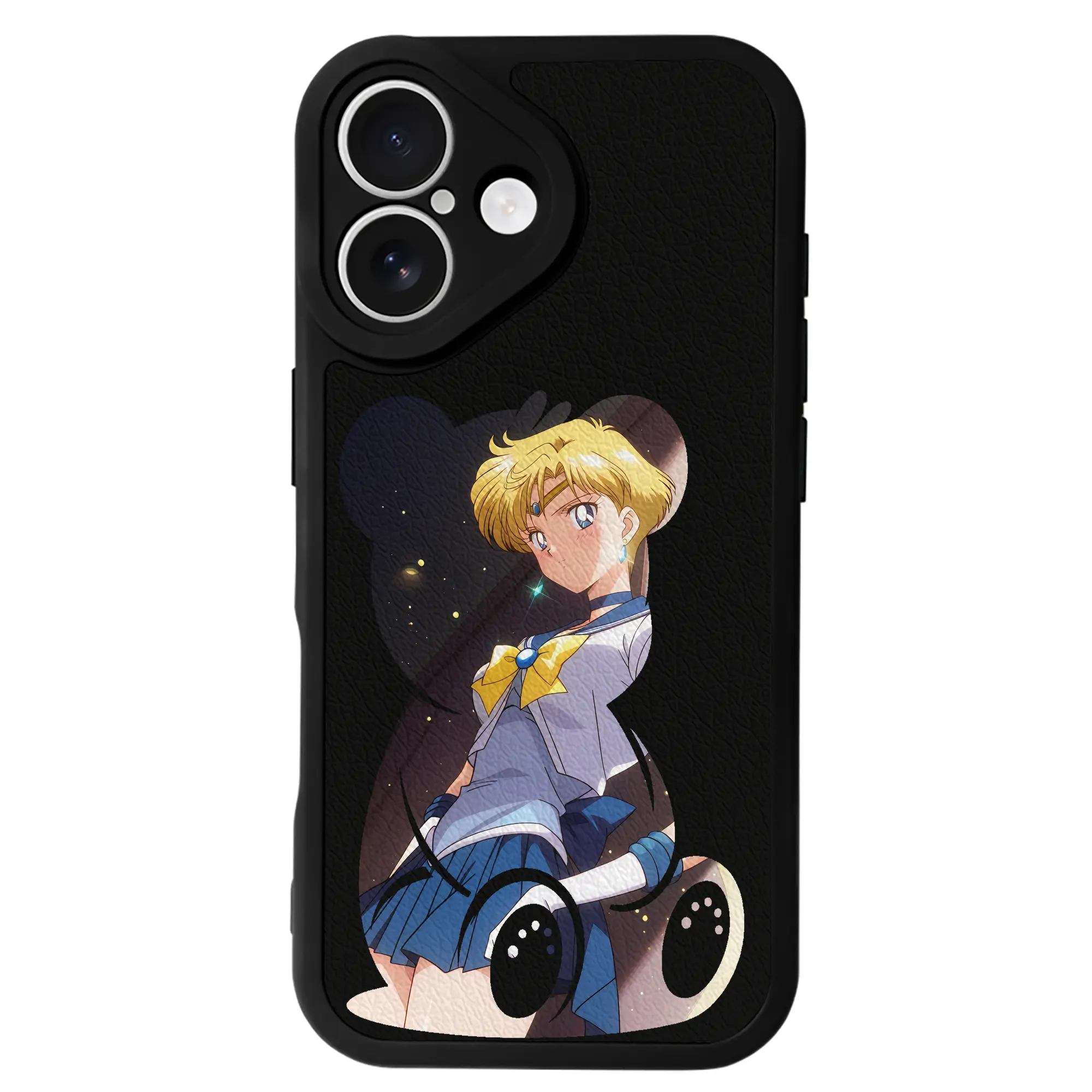 美少女戦士セーラームーン グッズ 天王 はるか - IPhone 16シリーズ対応 ・ シリコンスマホケース ・ レザー調 ・ 高精度フィット ・ 耐衝撃 ・ ワイヤレス充電対応 ・ 精密カット